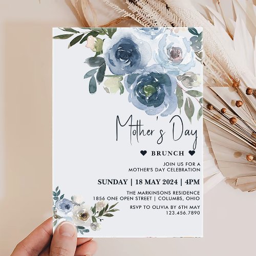 Mothers Day Brunch Wildflowers Greenery Holiday  Invitation