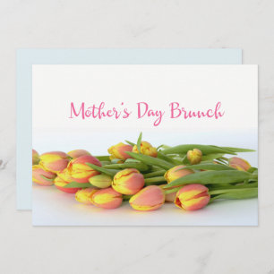 Mother's Day Brunch with Yellow and Orange Tulips Invitation