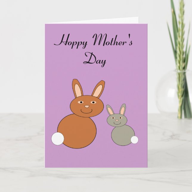 Mothers Day Bunnies Custom Card (Front)