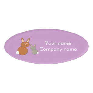 Mothers Day Bunnies Custom Name Tag