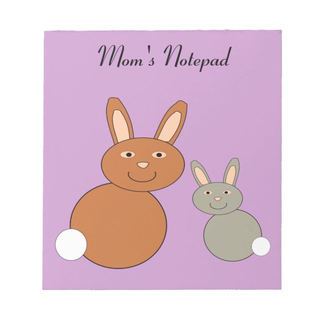 Mothers Day Bunnies Customizable Notep Notepad (Front)