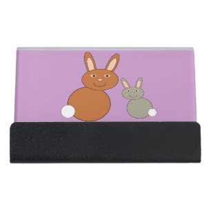 Mothers Day Bunnies Desk Business Card Holder