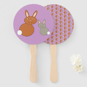 Mothers Day Bunnies Hand Fan