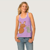 Mothers Day Bunnies Ladies Tank Top (Front Full)