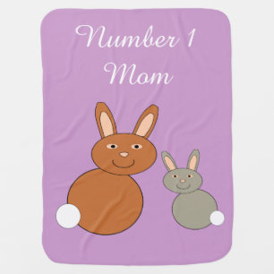 Mothers Day Bunnies Personalized Baby Blanket