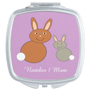 Mothers Day Bunnies Personalized Compact Mirror
