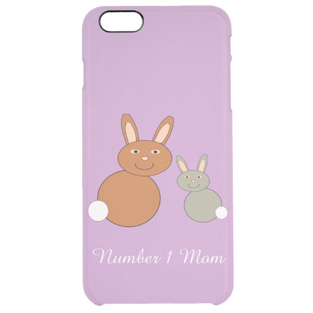 Mothers Day Bunnies Personalized iPhone Case (Back)