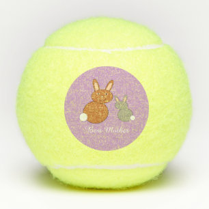 Mothers Day Bunnies Personalized Tennis Balls