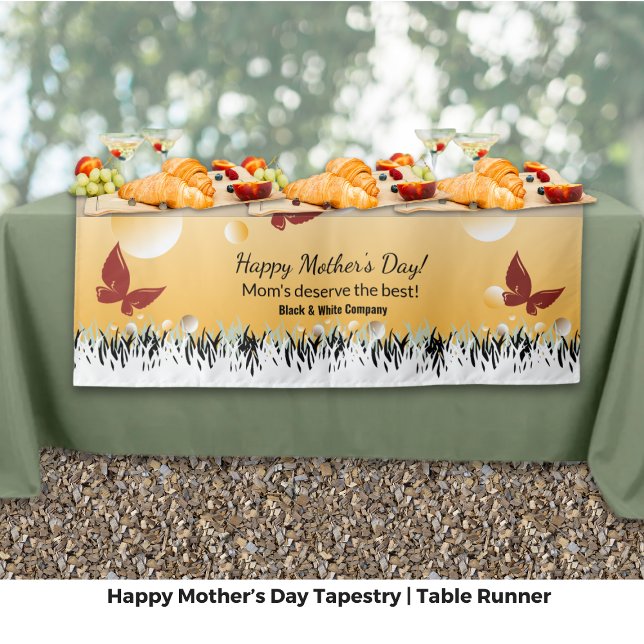 Mother's Day Butterflies Presentation Table Runner Tapestry (Mother's Day Butterflies Presentation Table Runner Tapestry - Two Sided)