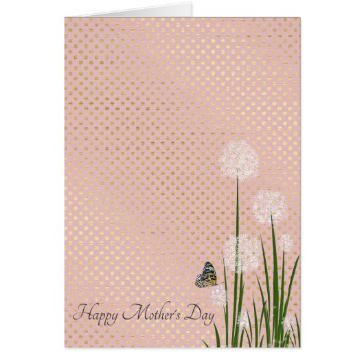 Mother's Day-butterfly on puff flower (Front)