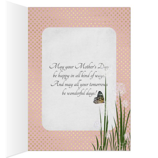 Mother's Day-butterfly on puff flower (Inside (Right))