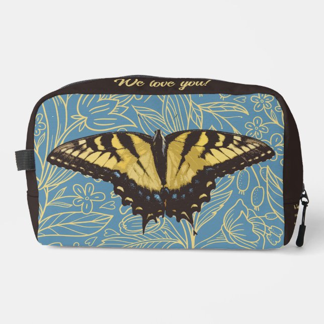 Mother's Day Butterfly Personalized Makeup Bag (Front)