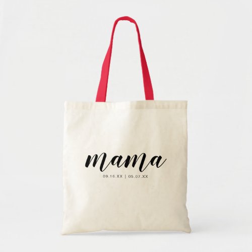 Mothers Day Calligraphy Kids Date Tote Bag