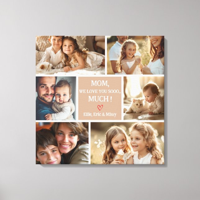 Mother's Day Canvas Print Photo Collage Gift (Front)