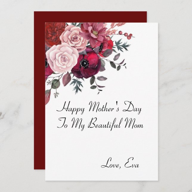 MOTHERS DAY CARD (Front/Back)