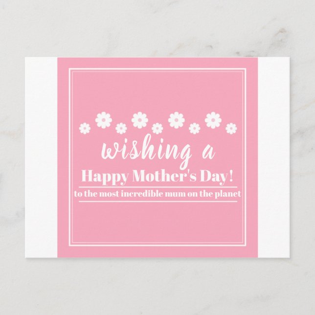 Mothers Day Card, best mom ever Postcard (Front)