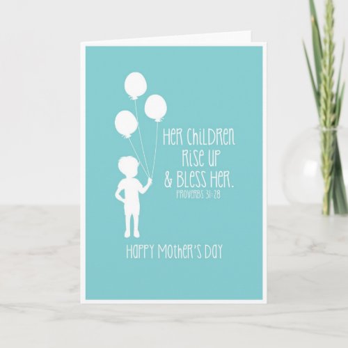 Mothers Day Card Bible Verse Boy Silhouette