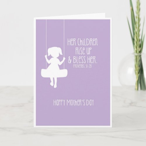 Mothers Day Card Bible Verse Girl Silhouette