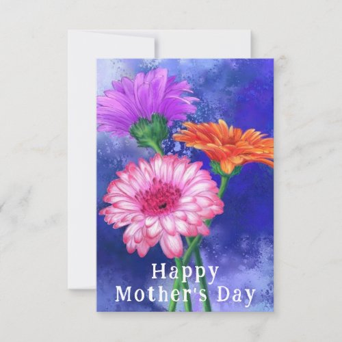 Mothers Day Card Colorful Gerberas Flowers