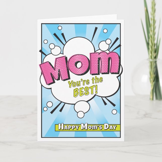Mother's Day Card Comic Bubble Comic Book Art (Front)