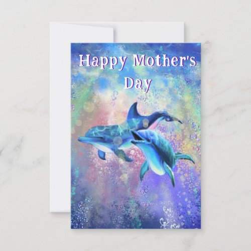 Mothers Day Card Dolphin Family _ Love