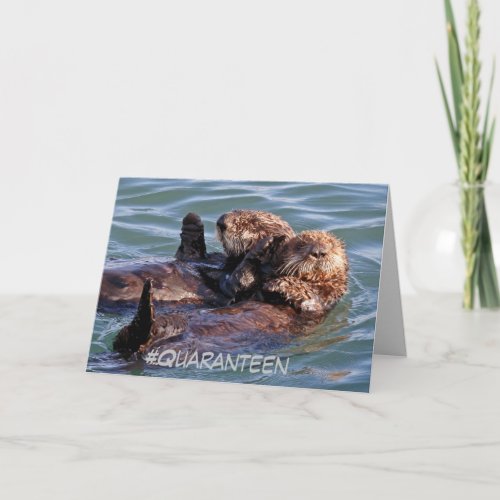 Mothers Day card featuring sea otter family