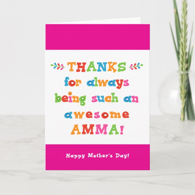 Mother's Day Card for Amma (Front)