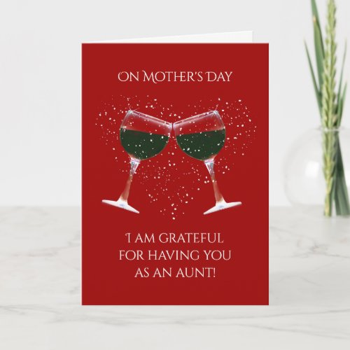 Mothers Day card for Aunt Funny Wine