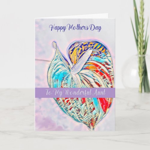 Mothers Day Card for Aunt with Anthurium