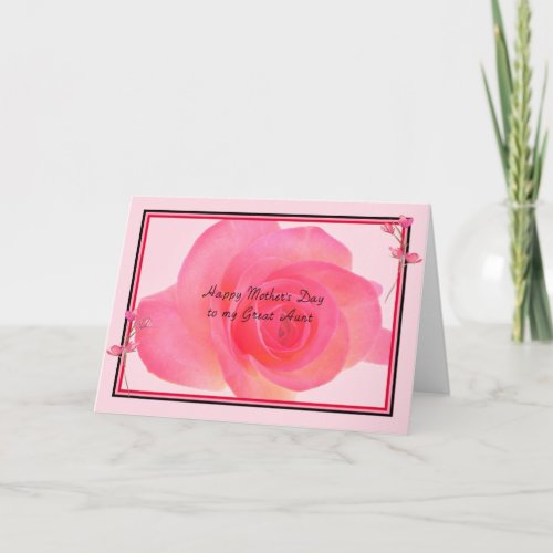 Mothers Day Card for Aunt with Pink Rose