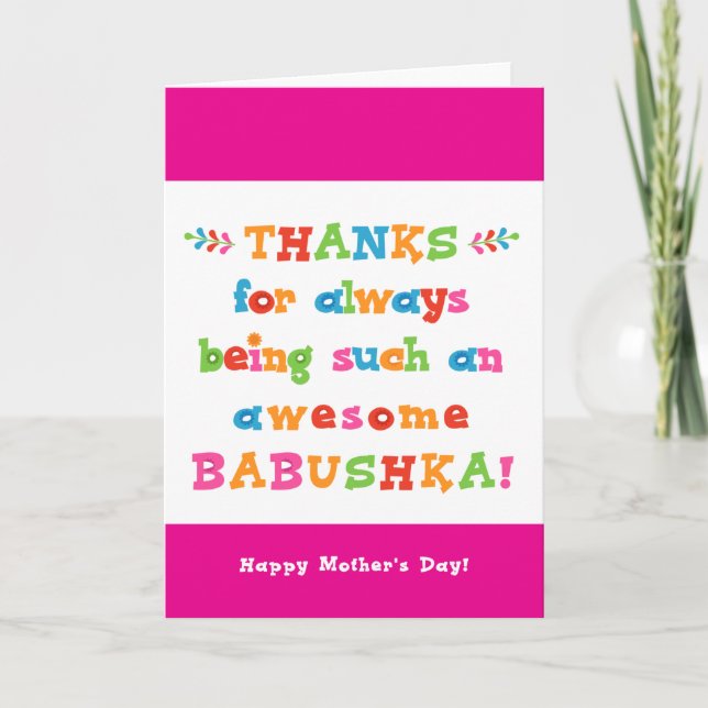Mother's Day Card for Babushka (Front)