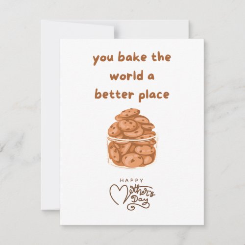 Mothers Day Card For Bakers  Baking Cookies