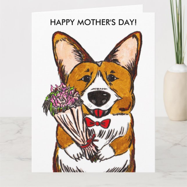 Mother's Day Card for Corgi Moms (Front)