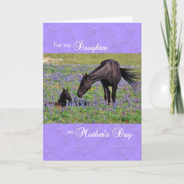 Mother's Day Card for Daughter Mare with Foal (Front)