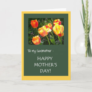 Mother's Day Card for Godmother - 'Tulips'