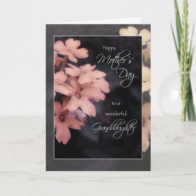 Mother's Day Card for Granddaughter, Peach Garden (Front)