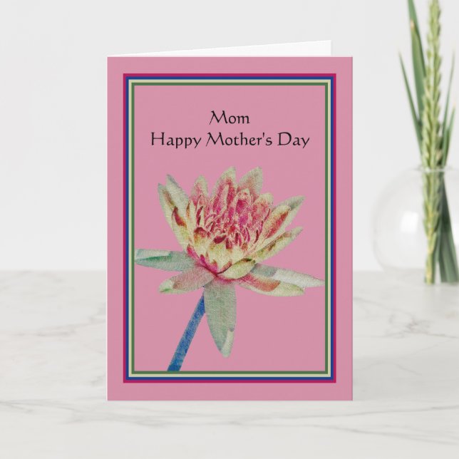 Mother's Day Card for Mom with Water Lily (Front)