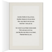 Mother's day card for mother with three pink roses (Inside (Right))