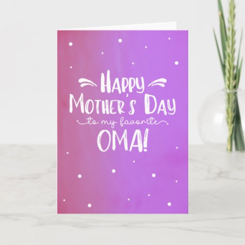 Mothers Day Card for Oma
