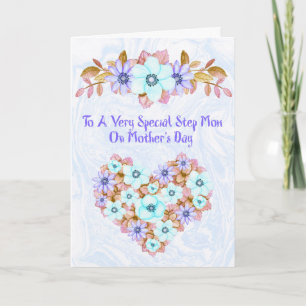 Mother's Day Card for Step Mom Lavender Flowers