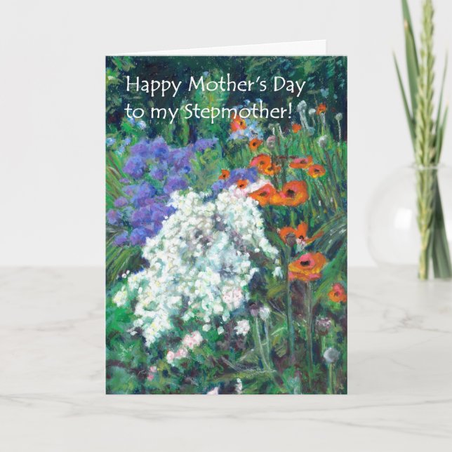 Mother's Day Card for Stepmother - Summer Garden (Front)