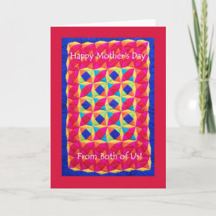 Mother's Day Card 'from Both of Us' - Quilt