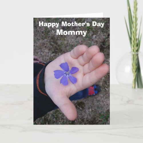 Mothers Day Card from Child Purple Flower