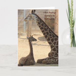 Mothers Day Card, Giraffe parent & child Letterpress Thank You Card