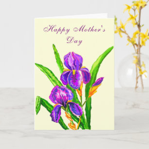 Mother's Day Card Iris Flowers
