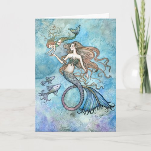Mothers Day Card Mermaid and Child