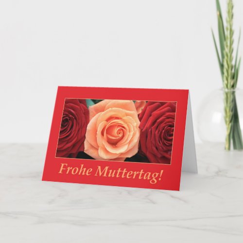 mothers day card mixed  rose bouquet german