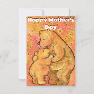 Mother's Day Card Mom and Baby Bear - Hug