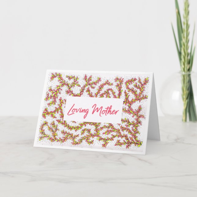 Mothers Day Card Orange and Yellow Vine (Front)