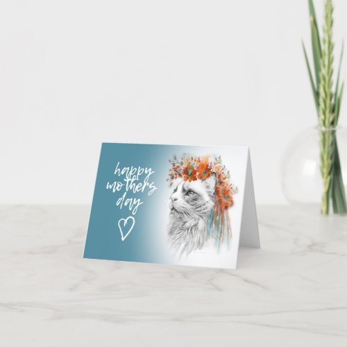 Mothers Day Card Persian Cat